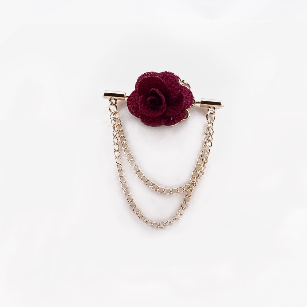 Flower brooch pin with chains